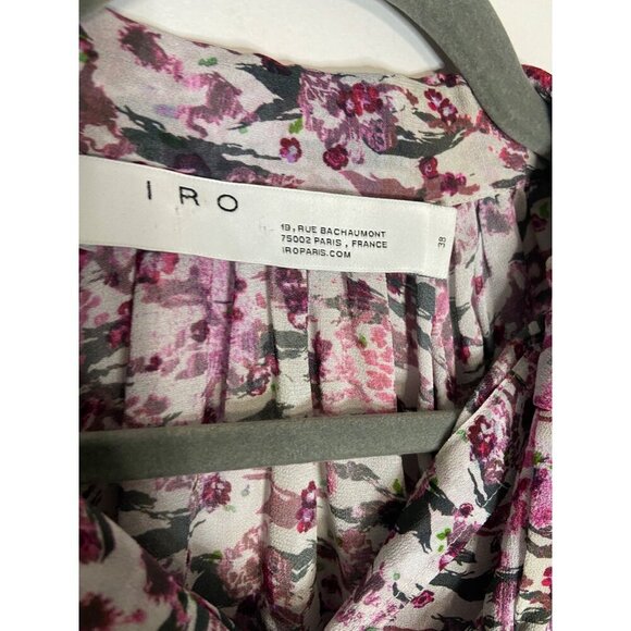 IRO Vibrancy Tie-Neck Floral Blouse-sz 38 (US Medium) - Picture 6 of 10